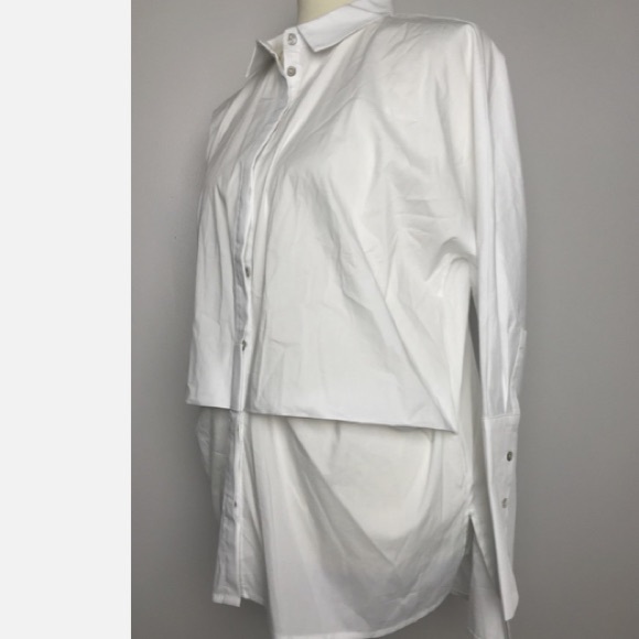 MarlaWynne Layers White Button-Up Shirt - Picture 2 of 8